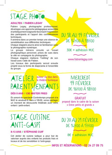 Flyer stages vacances dhiver 2